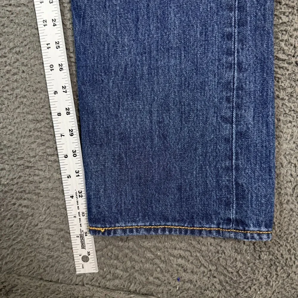 Levis 501 Jeans Mens 36x34 Blue Straight Fit Dark Wash Button Fly Denim Pants